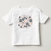 Spielvolles graues blaues Peach floral Repeat Moti Kleinkind T-shirt (Vorderseite)