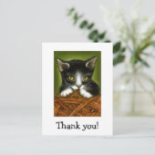 Spielvolles Kätzchen danke Postkarten (Stehend Vorderseite)