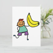 Spielvolles Kind hält große gelbe Banane Einladung (Stehend Vorderseite)