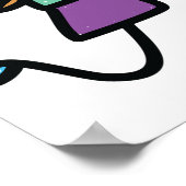 Spielvolles Kind hält große gelbe Banane Poster (Ecke)