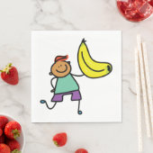 Spielvolles Kind hält große gelbe Banane Serviette (Beispiel)