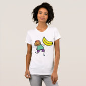 Spielvolles Kind hält große gelbe Banane T-Shirt (Vorne ganz)