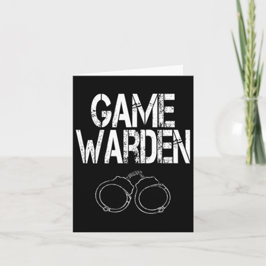 Spielwarden Handschellen Lazy Halloween-Kostüm Karte (Vorderseite)