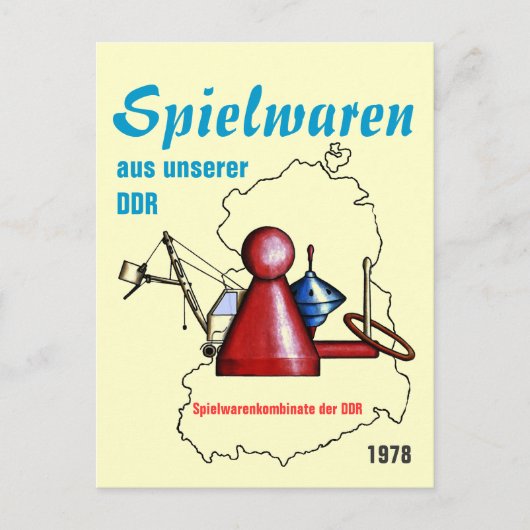 Spielwaren DDR Design Postkarte (Vorderseite)