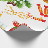 Spiely Story | Frohe Weihnachtsmuster Niedlich Geschenkpapier (Ecke)