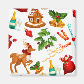 Spiely Story | Frohe Weihnachtsmuster Niedlich Magnet (Vorne)