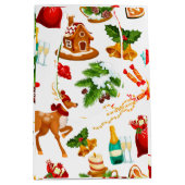 Spiely Story | Frohe Weihnachtsmuster Niedlich Mittlere Geschenktüte (Vorderseite)