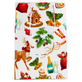 Spiely Story | Frohe Weihnachtsmuster Niedlich Mittlere Geschenktüte (Rückseite)