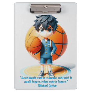 Spielzeit - 3D Anime Basketball Clipboard Klemmbrett