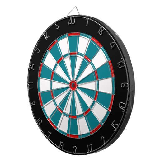 Spielzeit-Dartboard in rot-weiß und in der Keksbuc Dartscheibe (Vorderseite rechts)