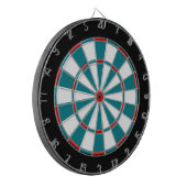 Spielzeit-Dartboard in rot-weiß und in der Keksbuc Dartscheibe (Vorderseite Links)