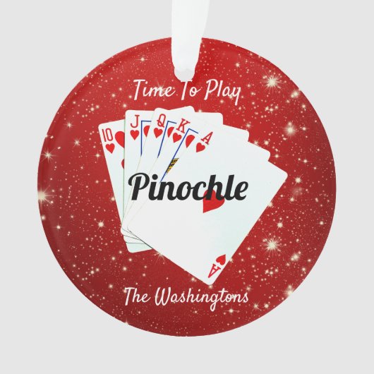 Spielzeit für Pinochle Red Ornament (Vorderseite)