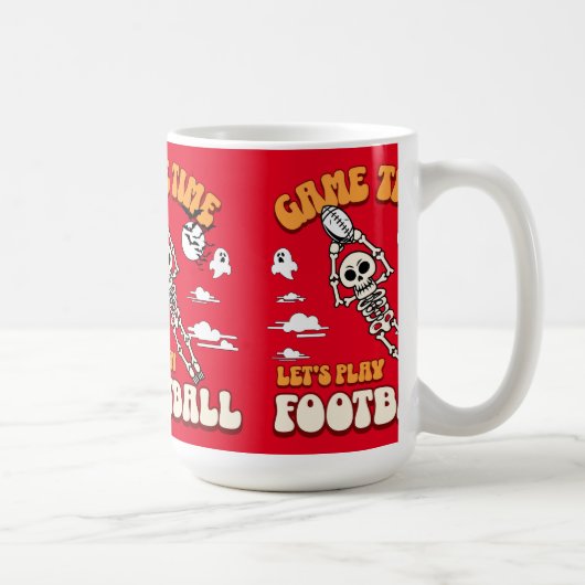 Spielzeit Lasst uns Fußball Halloween Funny spiele Kaffeetasse (Rechts)