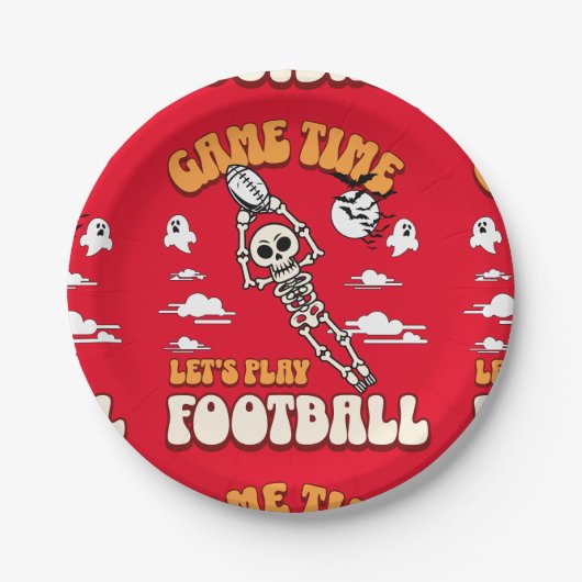 Spielzeit Lasst uns Fußball Halloween Funny spiele Pappteller (Vorderseite)