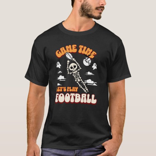 Spielzeit Lasst uns Fußball Halloween Funny spiele T-Shirt (Vorderseite)