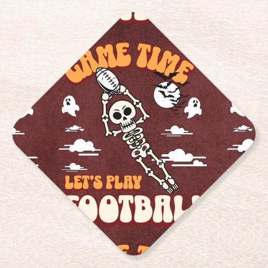 Spielzeit Lasst uns Fußball Halloween Funny spiele Untersetzer (Vorderseite)