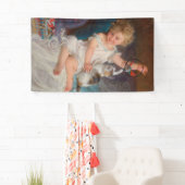 Spielzeit: Mädchen spielen mit ihrem Pet Kitten Banner (Insitu)