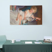 Spielzeit: Mädchen spielen mit ihrem Pet Kitten Banner (Messeveranstaltung)