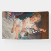 Spielzeit: Mädchen spielen mit ihrem Pet Kitten Banner (Horizontal)