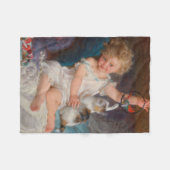 Spielzeit: Mädchen spielen mit ihrem Pet Kitten Fleecedecke (Vorderseite (Horizontal))