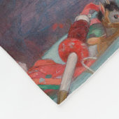 Spielzeit: Mädchen spielen mit ihrem Pet Kitten Fleecedecke (Ecke)