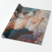 Spielzeit: Mädchen spielen mit ihrem Pet Kitten Geschenkpapier (Ungerollt)