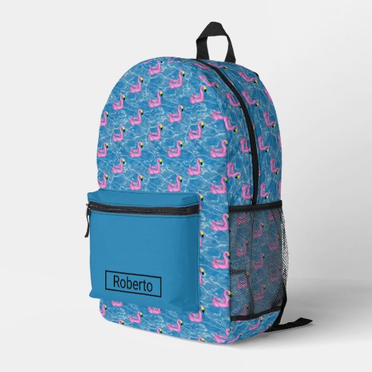 Spielzeug aus rosa Flamingo Bedruckter Rucksack (Rückseitige Ecke Rechts)