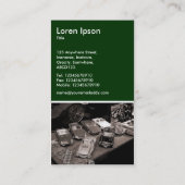 Spielzeug-Autos - dunkelgrün Visitenkarte (Rückseite)