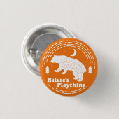 Spielzeug-//-Bärn-Button der Natur (orange) Button (Vorne & Hinten)