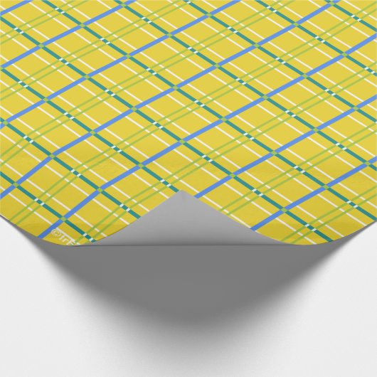 Spielzeug blockt KARIERTES Verpackungspapier/gelb Geschenkpapier (Ecke)