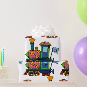 Spielzeug-Blumen-Zug Geschenkpapier