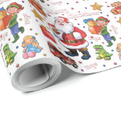 Spielzeug des Weihnachtsmeisters, weißes Verpackun Geschenkpapier (Rolleneckpunkt)