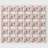 Spielzeug des Weihnachtsmeisters, weißes Verpackun Geschenkpapier (Flach)