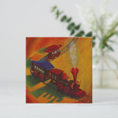 SPIELZEUG-EISENBAHN-ZUG SPÜRT ~BIRTHDAY PARTY EINLADUNG (Stehend Vorderseite)