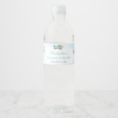 Spielzeug Flugzeug White Clouds Boy Taufe Geburtst Wasserflaschenetikett (Vorderseite)