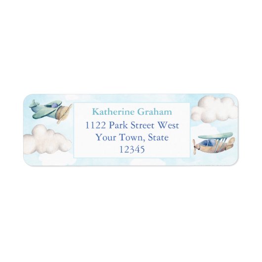 Spielzeug-Flugzeug Wolken Junge Dusche Rücksendead (Vorne)