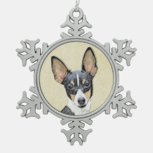 Spielzeug Fox Terrier Painting - Niedliche Origina Schneeflocken Zinn-Ornament