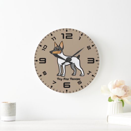 Spielzeug-Foxterrier Große Wanduhr (Zuhause)
