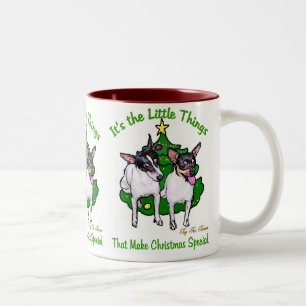 Spielzeug-Foxterrier-Weihnachtsgeschenke Zweifarbige Tasse