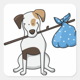 Spielzeug-Fuchs-Terrier-Hobo-Cartoon Quadratischer Aufkleber