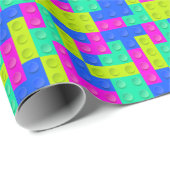 Spielzeug-Gebäude-Blöcke Geschenkpapier (Rolleneckpunkt)