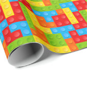 Spielzeug-Gebäude-Blöcke Geschenkpapier (Rolleneckpunkt)