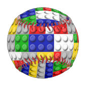 Spielzeug-Gebäude Blockziegeljunge Kindermuster Baseball (Vorderseite)