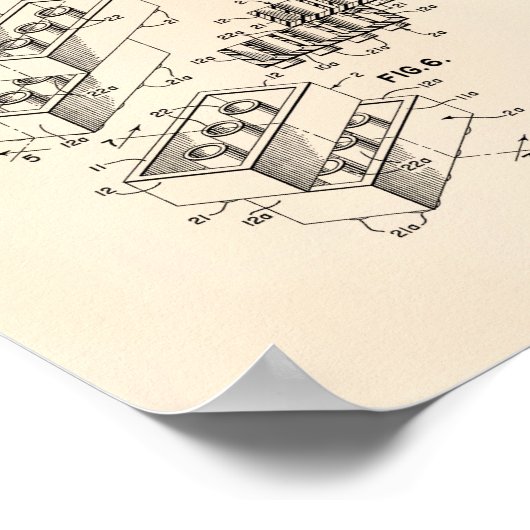 Spielzeug Gebäude Brick 1961 Patentkunst - Old Pep Poster (Ecke)