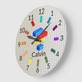 Spielzeug Gebäude Bricks Kinderzimmer Große Wanduhr (Winkel)