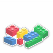 Spielzeug-Gebäude-Steine bunt Kinder Aufkleber (Vorderseite)