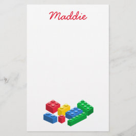 Spielzeug-Gebäude-Steine bunt Kinder Briefpapier
