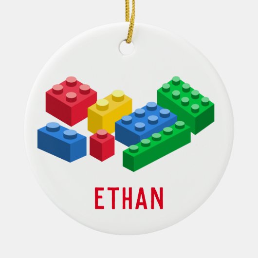 Spielzeug-Gebäude-Steine bunt Kinder Keramik Ornament (Vorne)