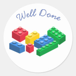 Spielzeug-Gebäude-Steine bunt Kinder Runder Aufkleber