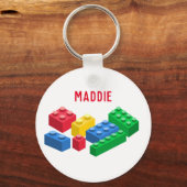 Spielzeug-Gebäude-Steine bunt Kinder Schlüsselanhänger (Vorderseite)